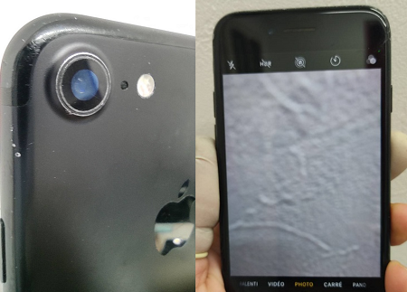 カメラガラス、カメラ修理が完了したiPhone7画像