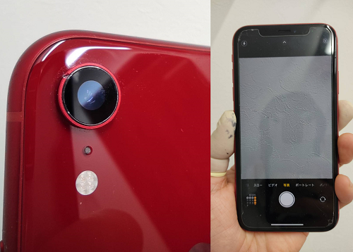 新しいカメラとカメラガラスを取り付けて修理されたiPhoneXR画像